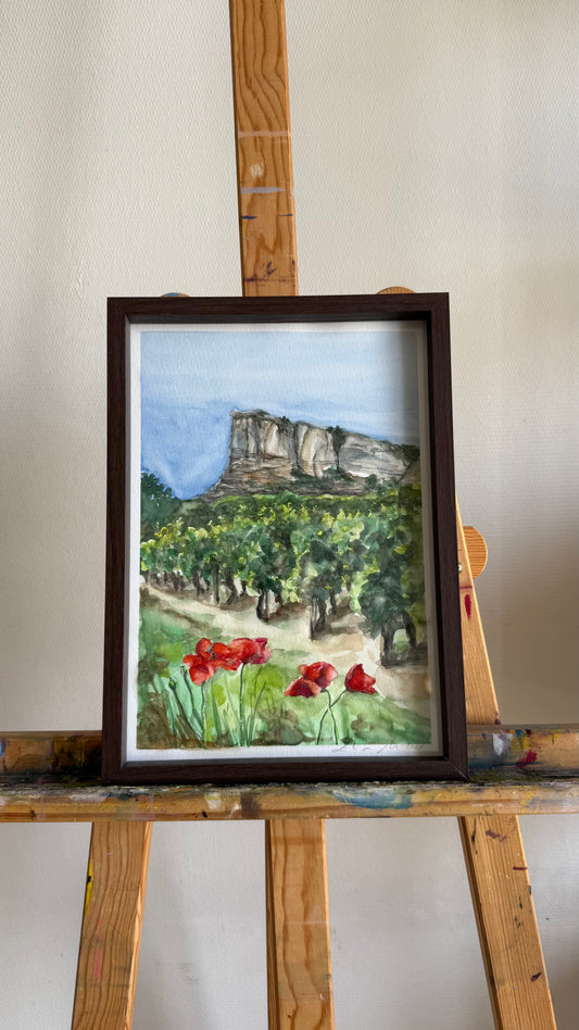 Roche de Solutré et Coquelicots